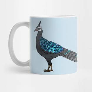 Palawan peacock pheasant bird cartoon illustration Mug